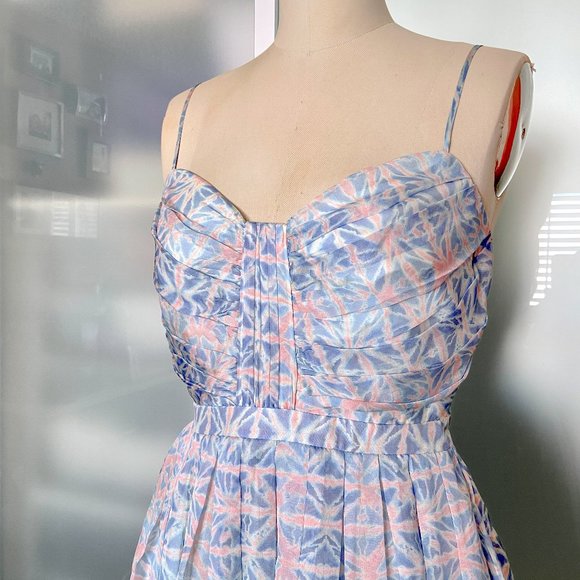 Sine Anthropologie 100% silk blue and pink dress size 6 | actual size 2/… - Picture 1 of 9